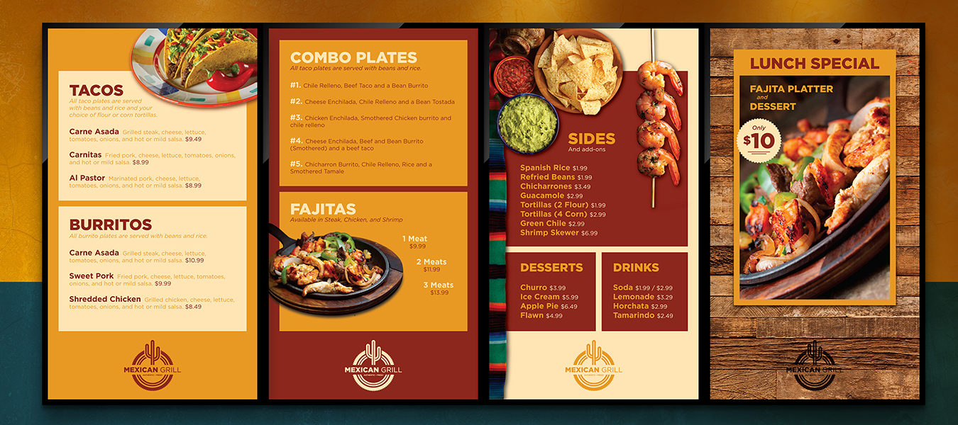 Digital Signage Display - restaurant menu